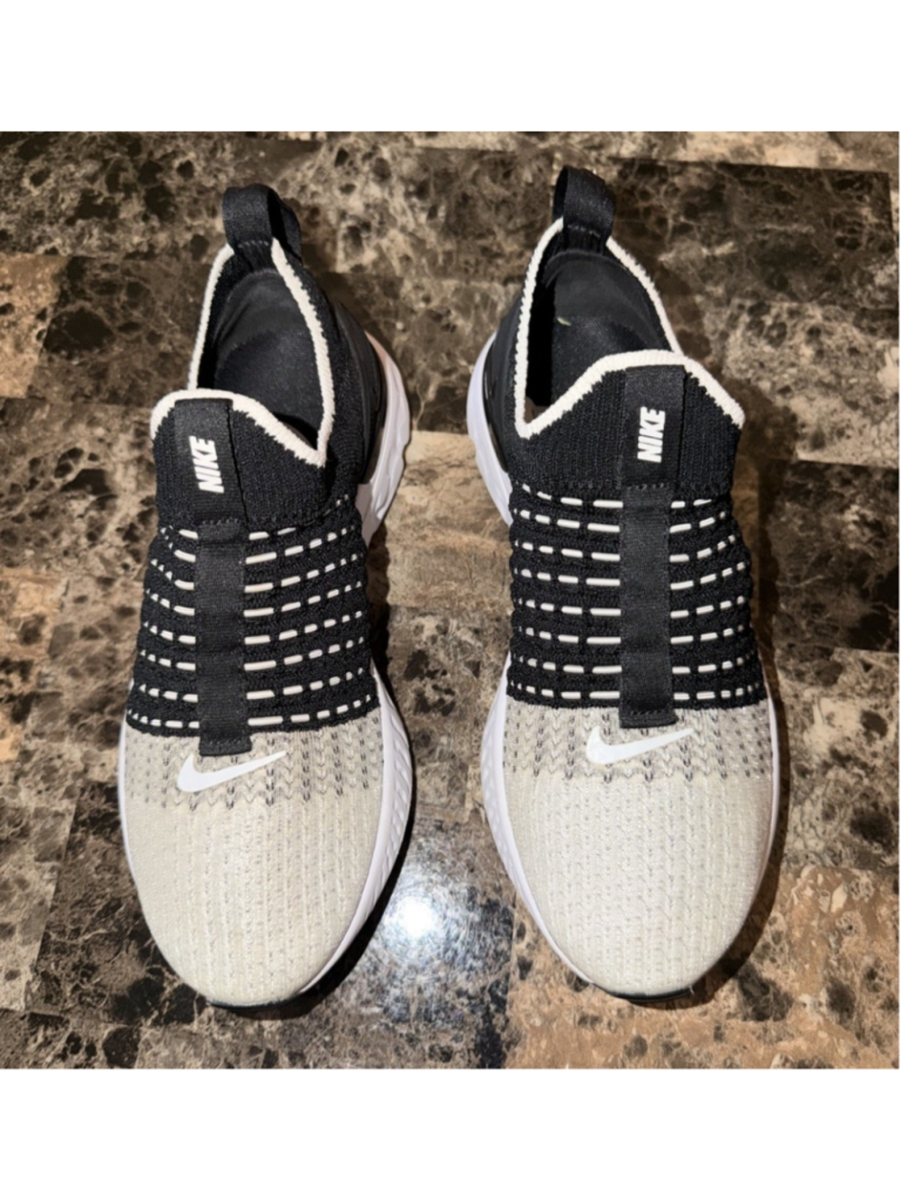 Nike React Phantom Run Flyknit 2 Black White Size 5 US - Picture 2 of 12